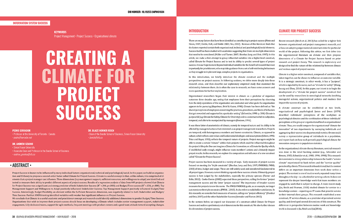 Creating a Climate for Project Success